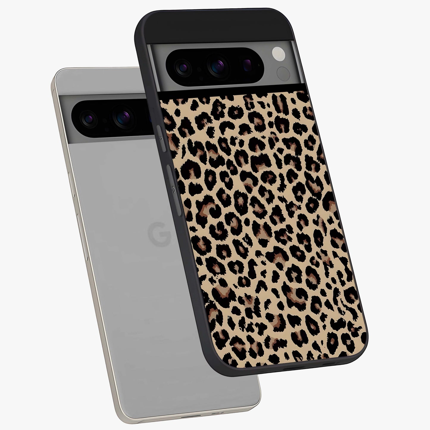 Savage Chic Pattern Glass Case displayed in angled mockup highlighting bold fashion inspired design with chic aesthetic.