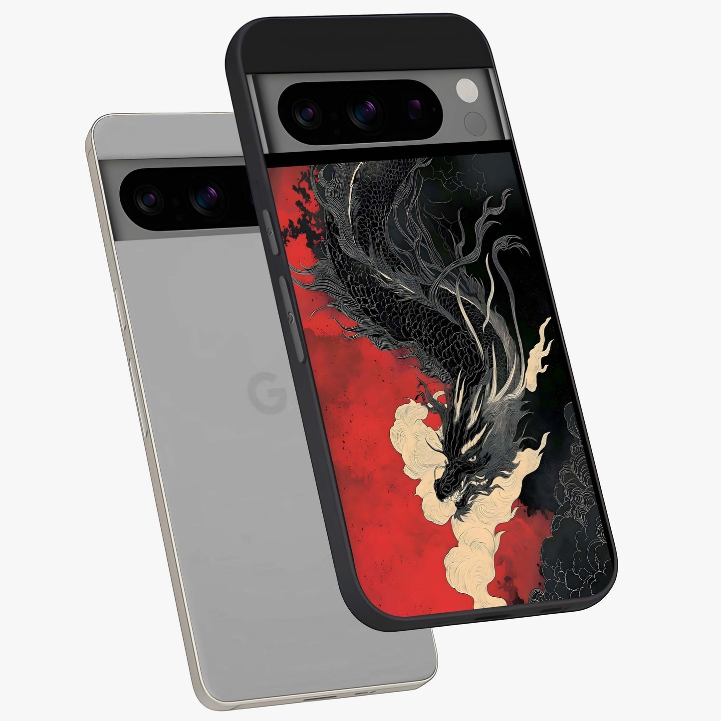 Shadow Dragon Fury Glass Case displayed in angled mockup highlighting powerful dragon illustration with dark fantasy aesthetic.