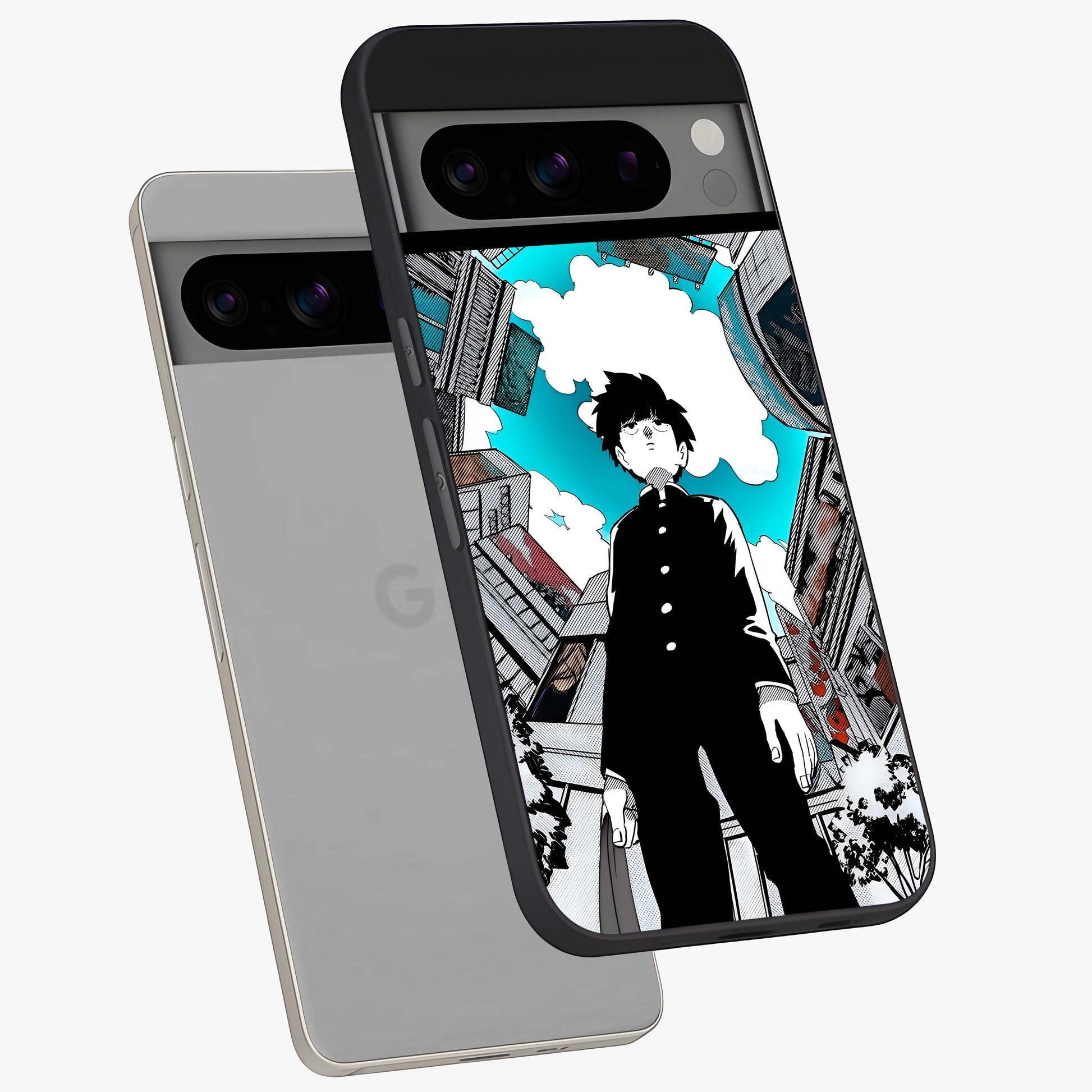 Silent Psychic Awakening Glass Case displayed in angled mockup highlighting spiritual awakening design with cosmic aesthetic.