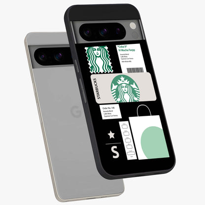 Starbucks Mocha Glass Case displayed in angled mockup highlighting stylish mocha themed design with cozy café aesthetic.