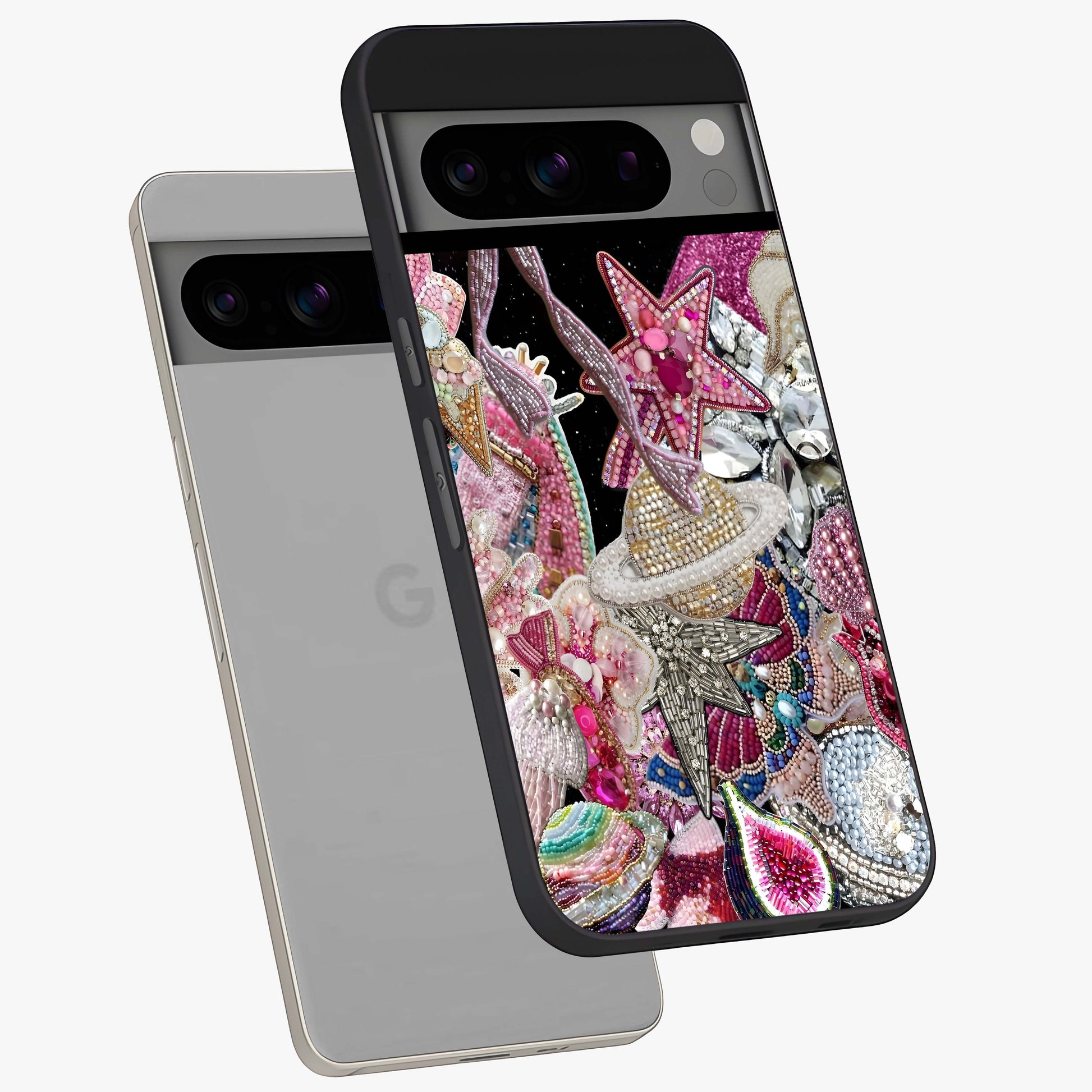 Starlit Jewel Dream Glass Case displayed in angled mockup highlighting glowing celestial jewel design with dreamy aesthetic.