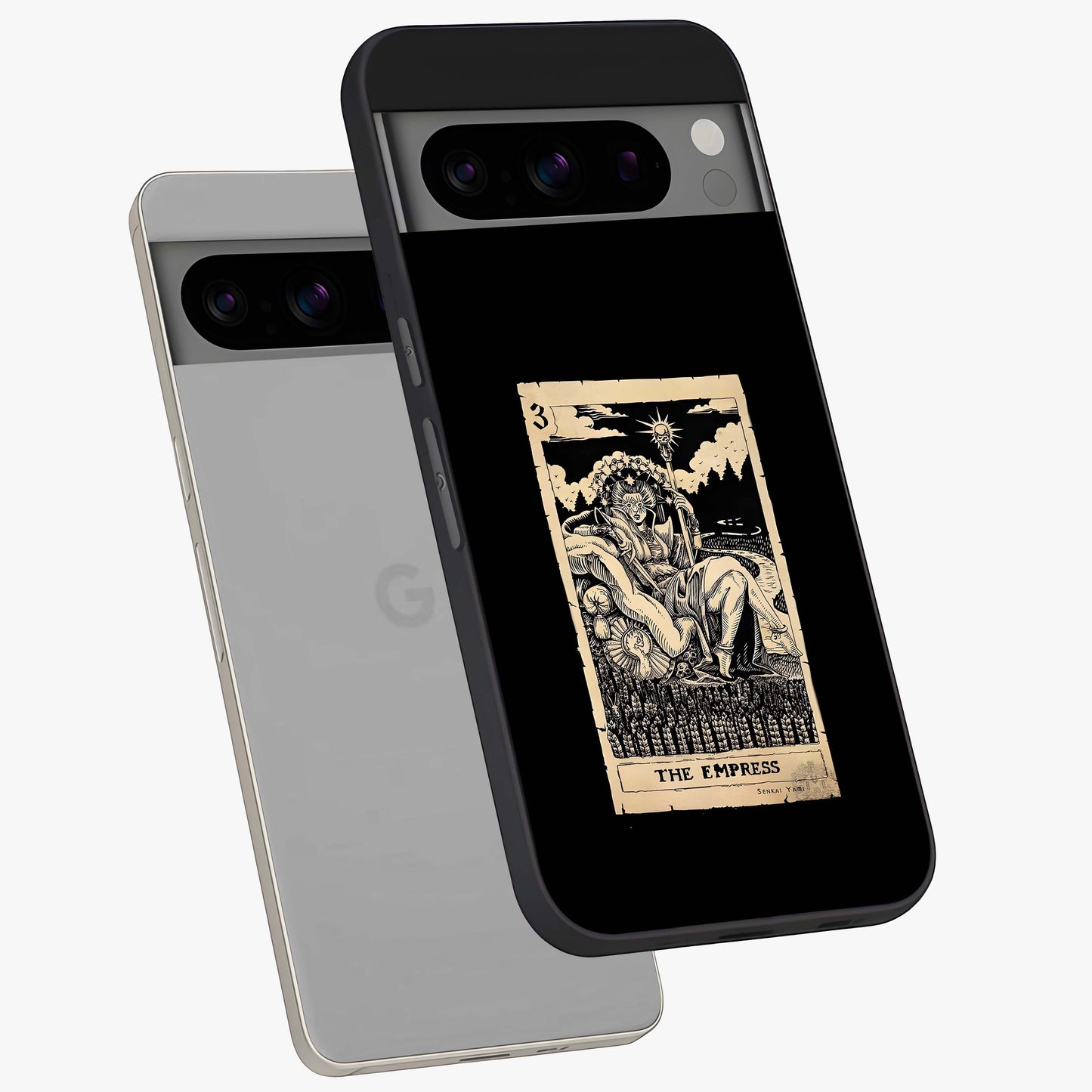 The Empress Glass Case displayed in angled mockup highlighting elegant royal design with majestic aesthetic style.