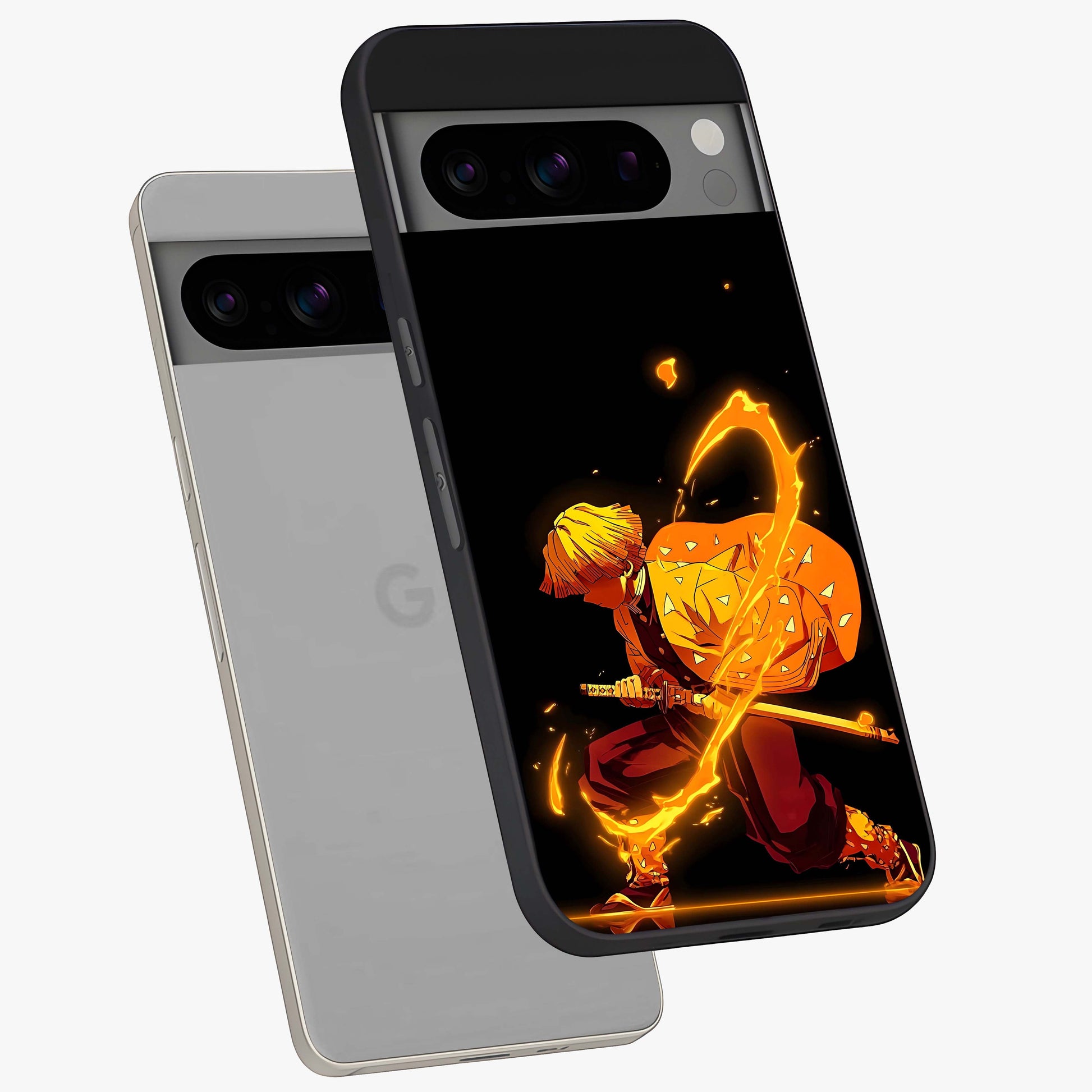 Thunder Flame Execution Glass Case displayed in angled mockup highlighting dramatic fire themed design with intense fantasy aesthetic.