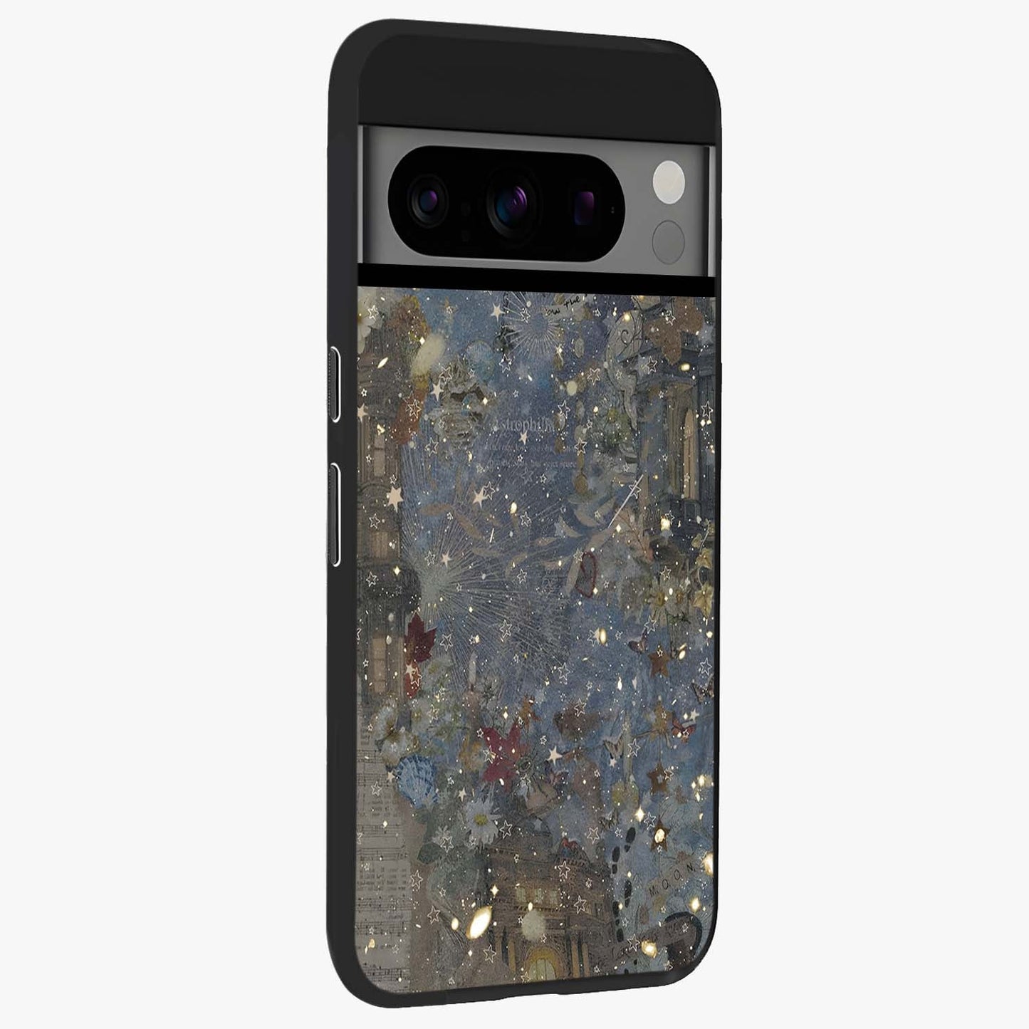 Aesthetic Astrolophia Glass Case upright view showcasing soft aesthetic theme with stylish modern look.