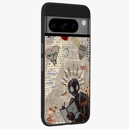 City Dream Sketch Glass Case upright view showcasing urban skyline artwork with stylish hand drawn design.