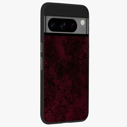 Crimson Fade Flow Glass Case upright view showcasing dynamic crimson flow artwork with stylish abstract theme.