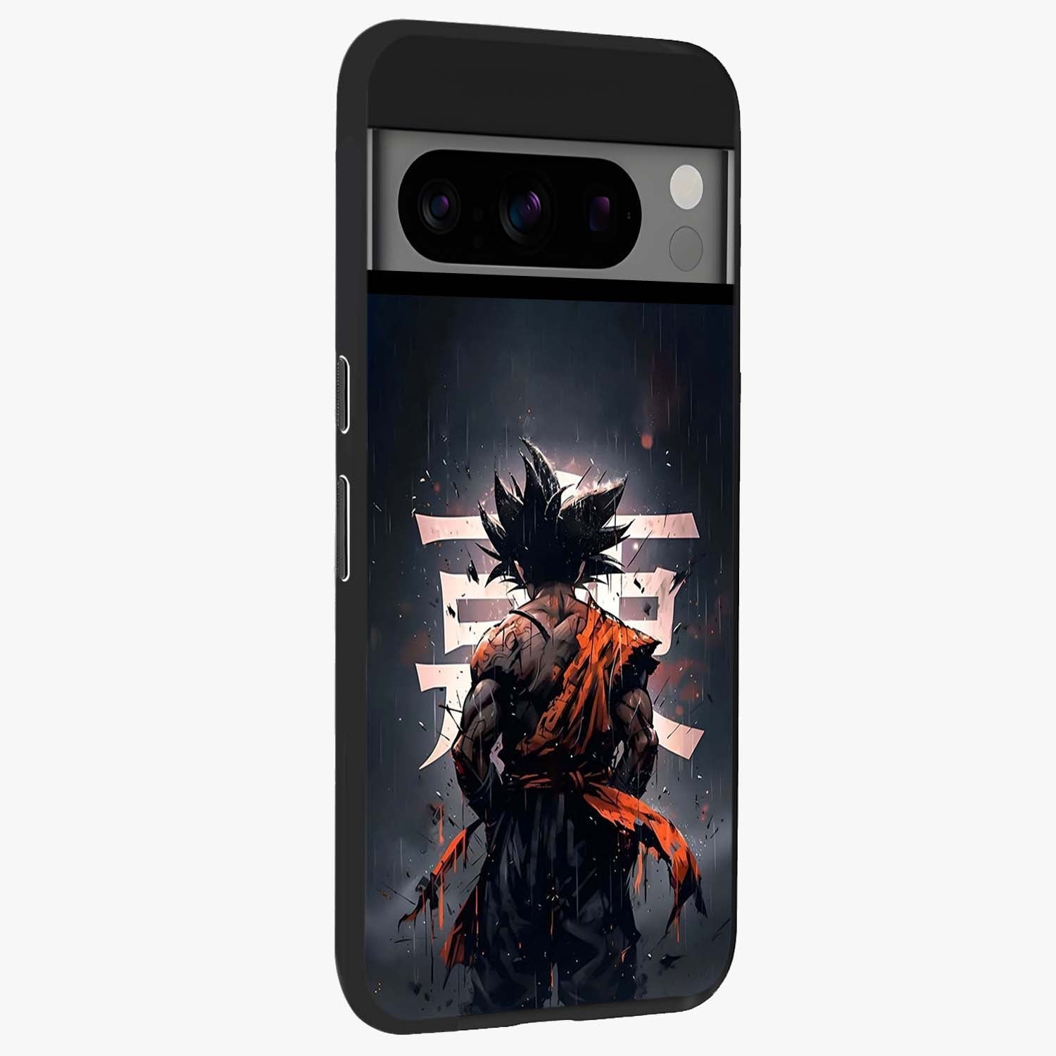 Dark Warrior In Rain Glass Case upright view showcasing powerful rainy battle scene with intense cinematic style.