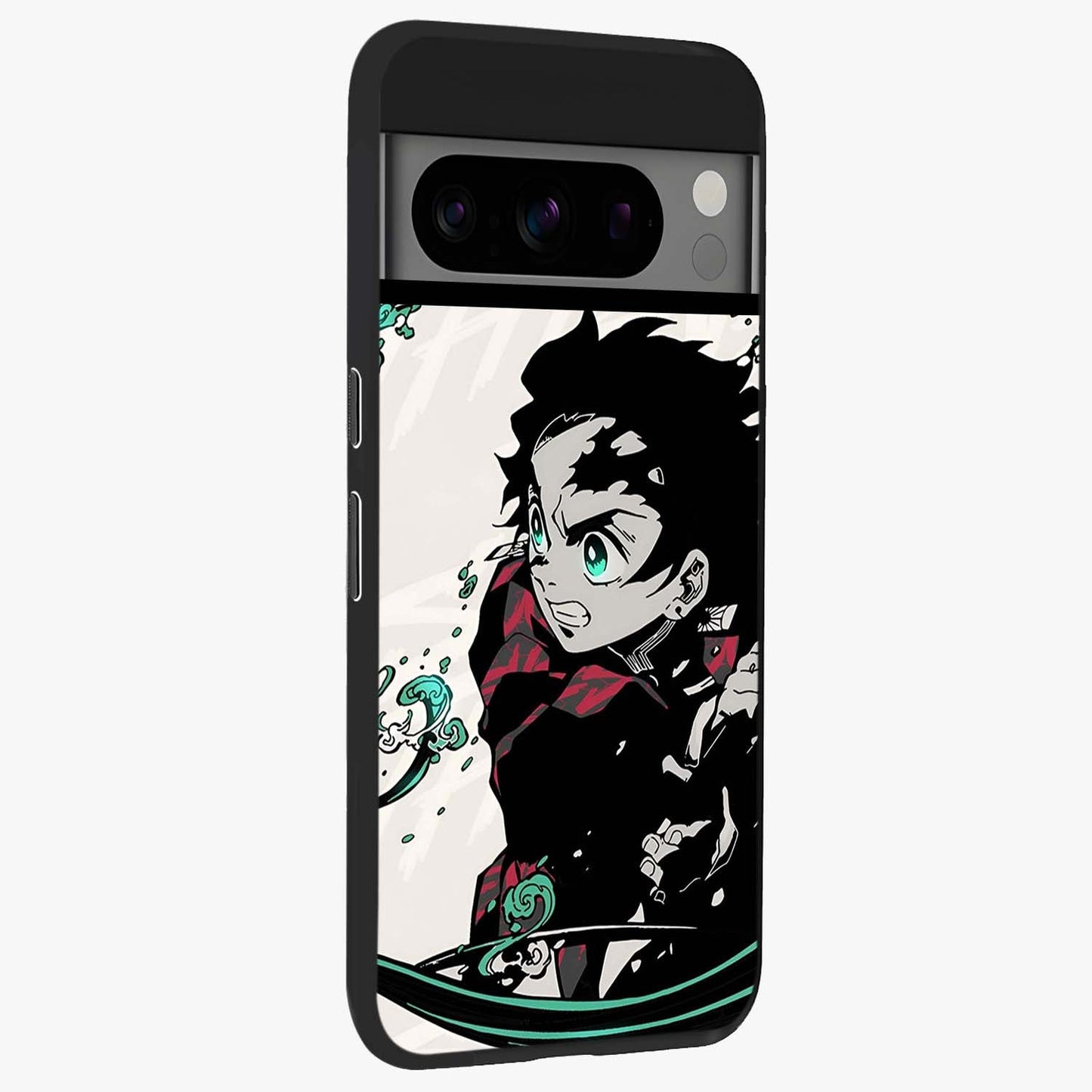 Demon Slayer Glass Case upright view showcasing powerful anime artwork with intense warrior theme.