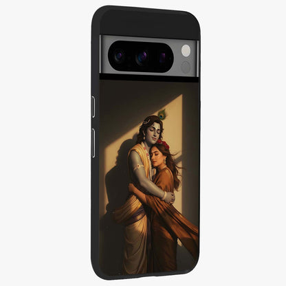 Divine Eternal Love Glass Case upright view showcasing graceful spiritual artwork with eternal love theme.