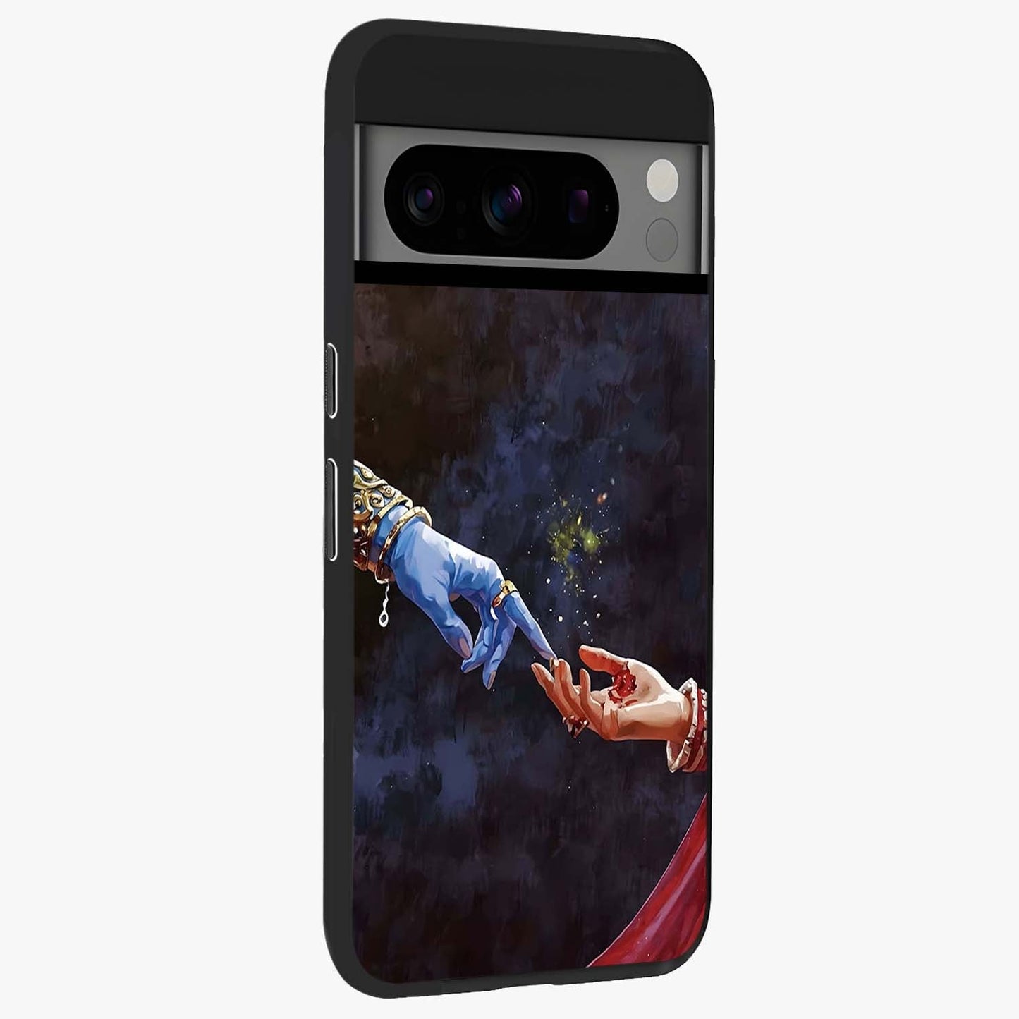 Divine Touch Eternal Glass Case upright view showcasing peaceful spiritual artwork with eternal divine theme.