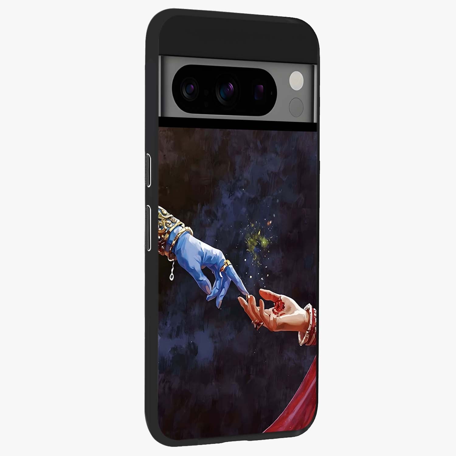 Divine Touch Eternal Glass Case upright view showcasing peaceful spiritual artwork with eternal divine theme.