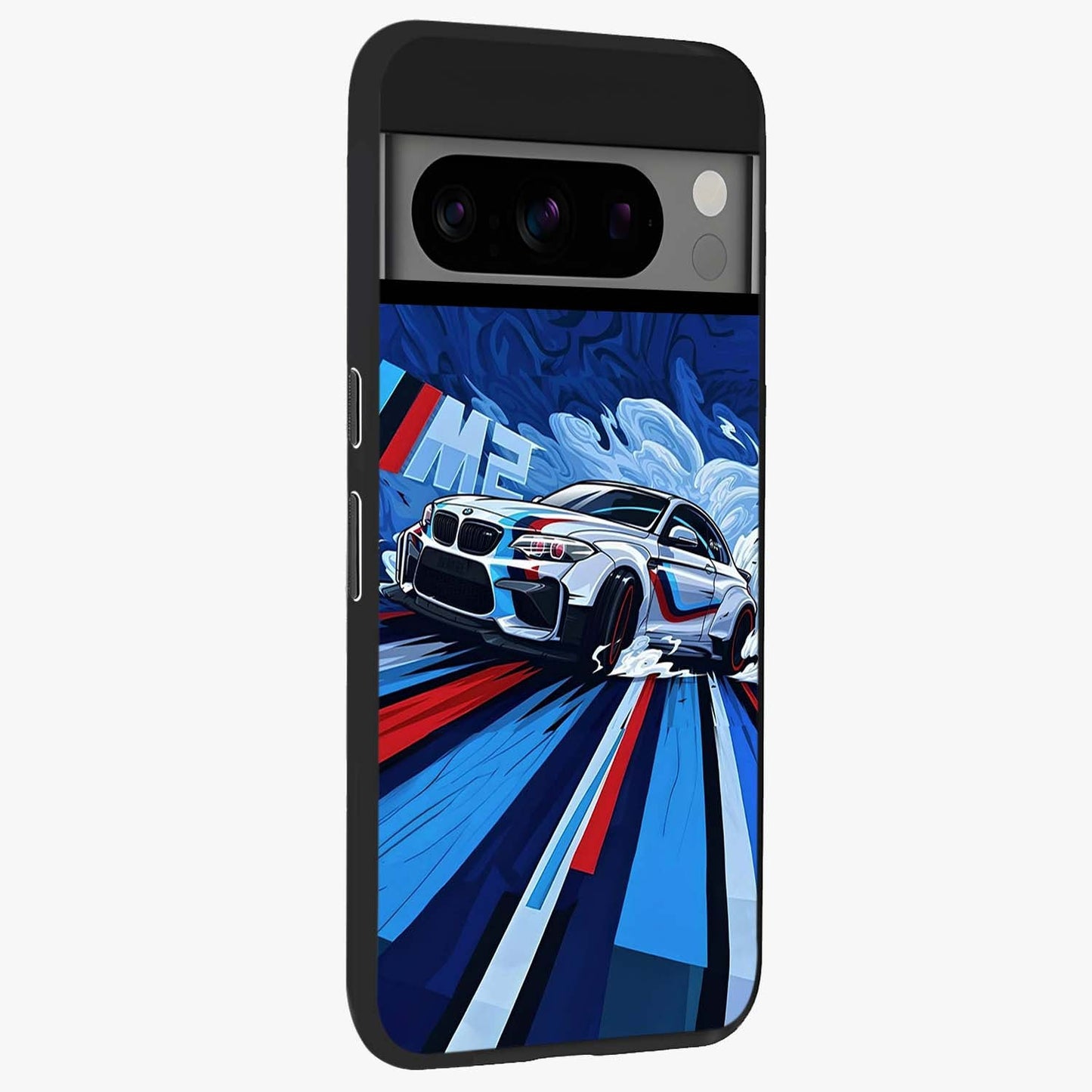 Drift Power Rush Glass Case upright view showcasing high speed racing artwork with bold automotive theme.