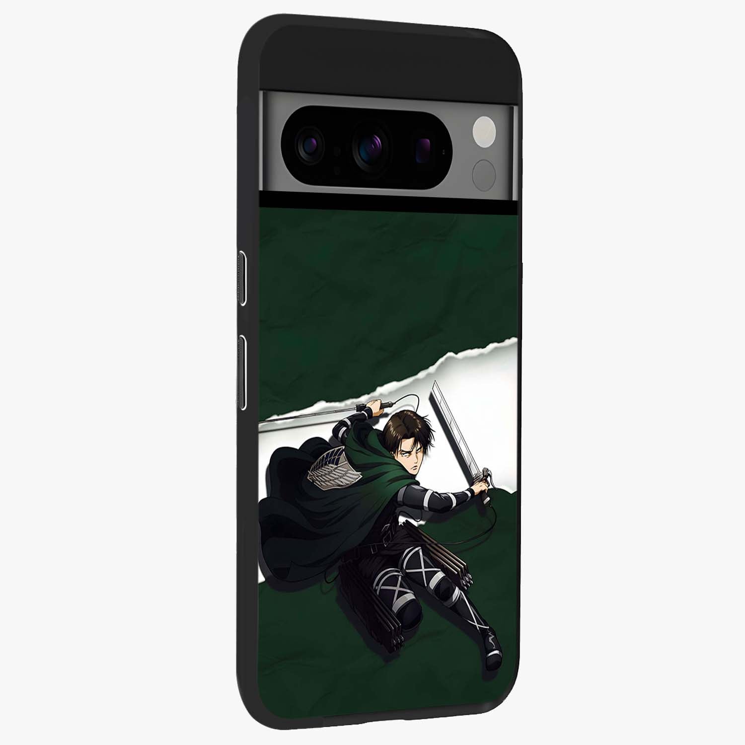 Emerald War Vanguard Glass Case upright view showcasing dramatic warrior artwork with bold fantasy theme.