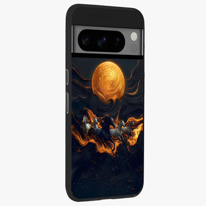 Golden Royal Heritage Glass Case upright view showcasing elegant royal artwork with classic heritage theme.