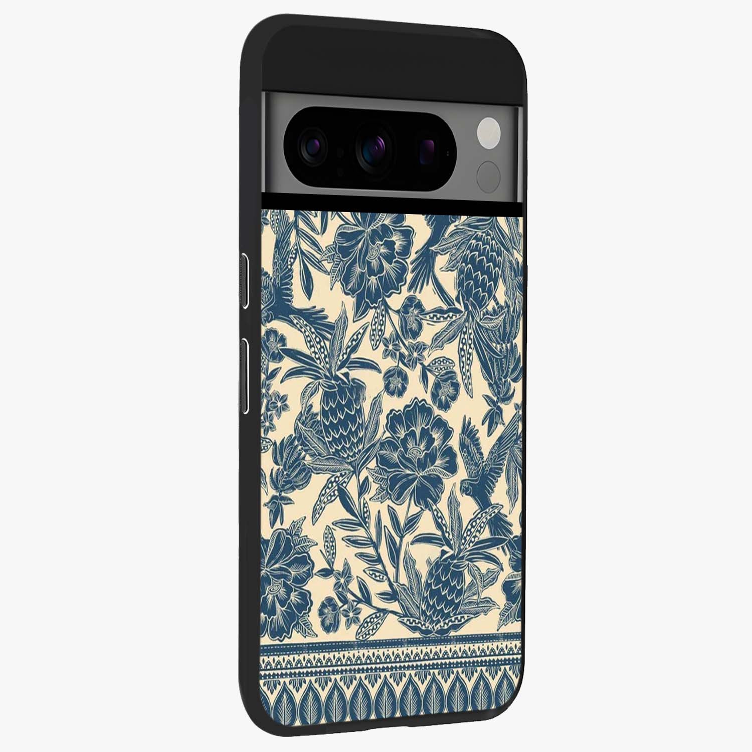 Heirloom Wild Bloom Glass Case upright view showcasing delicate wildflower artwork with timeless floral theme.