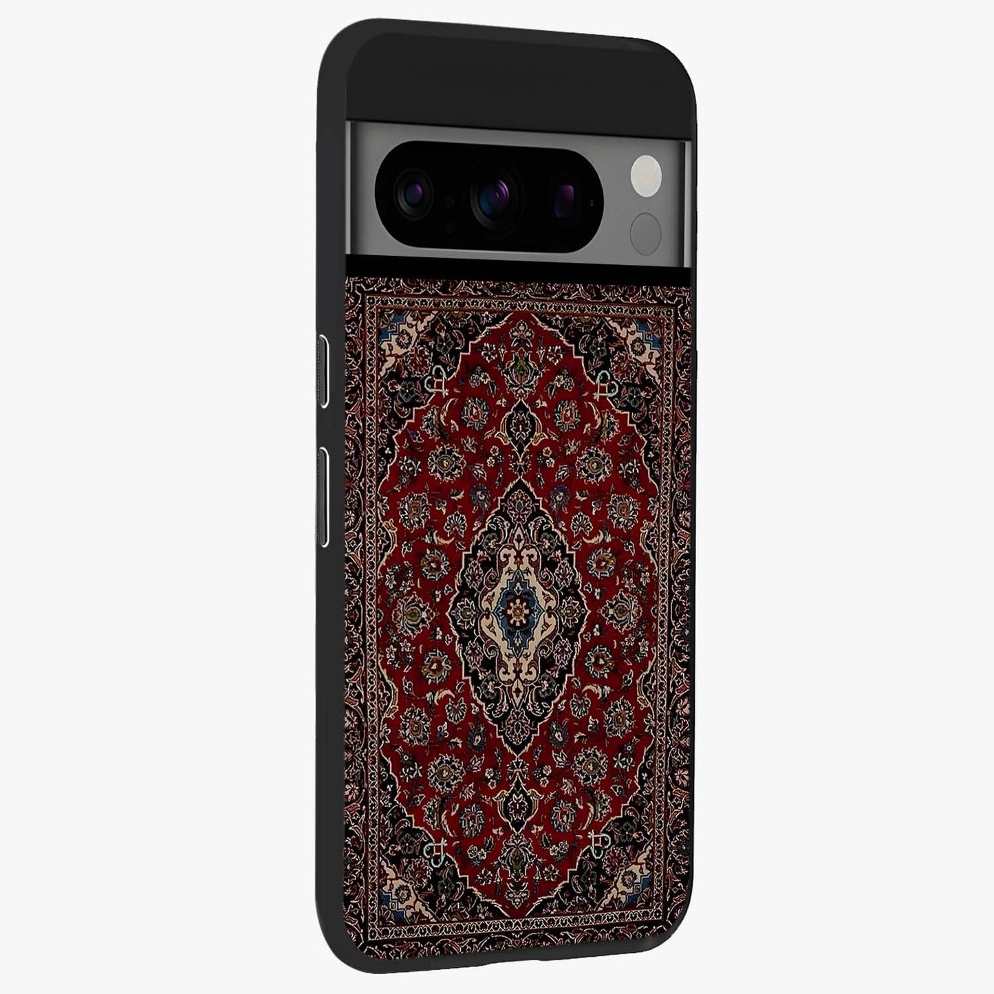Heritage Carpet Royale Glass Case upright view showcasing detailed ornamental artwork with luxurious traditional theme.