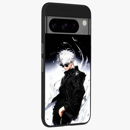 Limitless Shadow King Glass Case upright view showcasing bold shadow warrior artwork with epic fantasy theme.