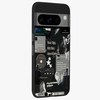 Midnight Love Echo Glass Case upright view showcasing expressive romantic artwork with dreamy midnight theme.
