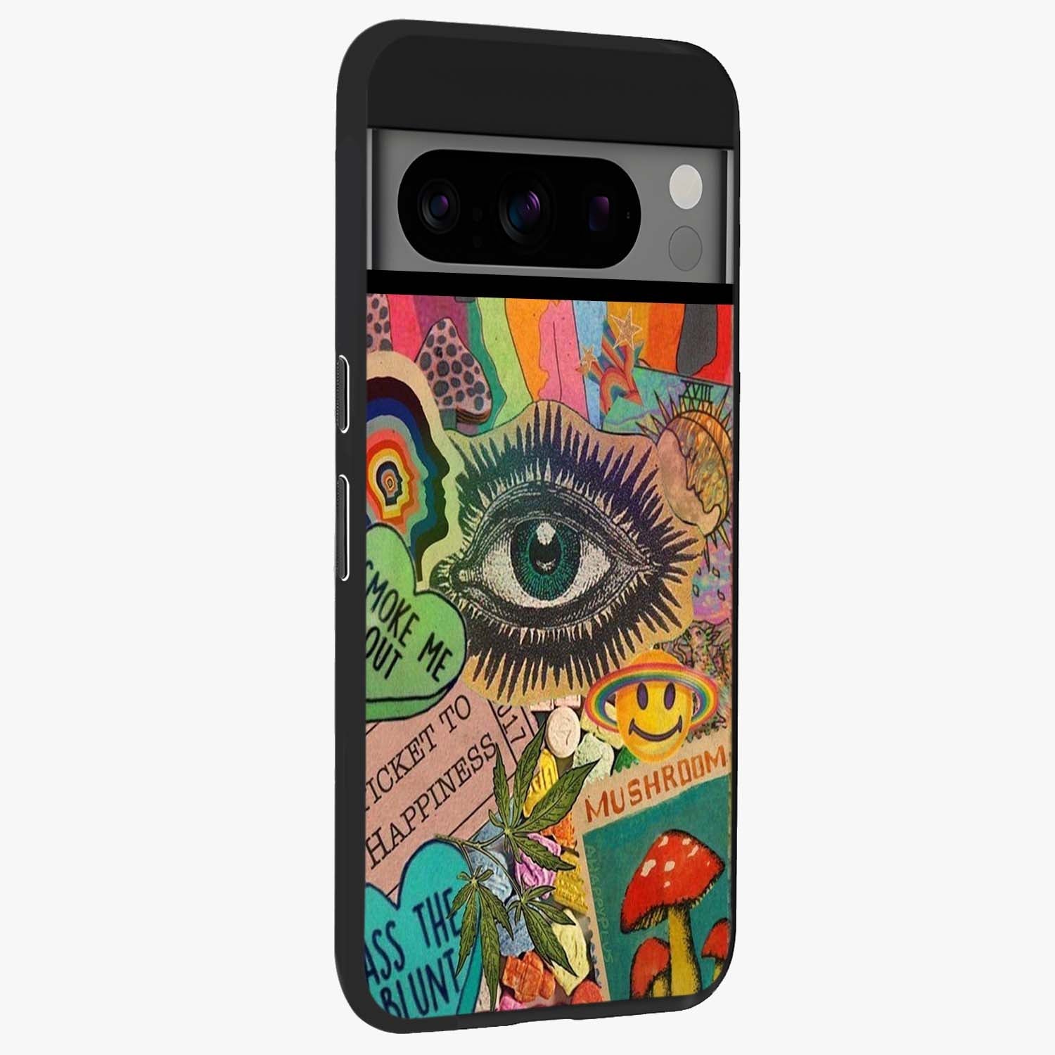 Mystic Eye Wonderland Glass Case upright view showcasing symbolic eye artwork with mysterious fantasy theme.
