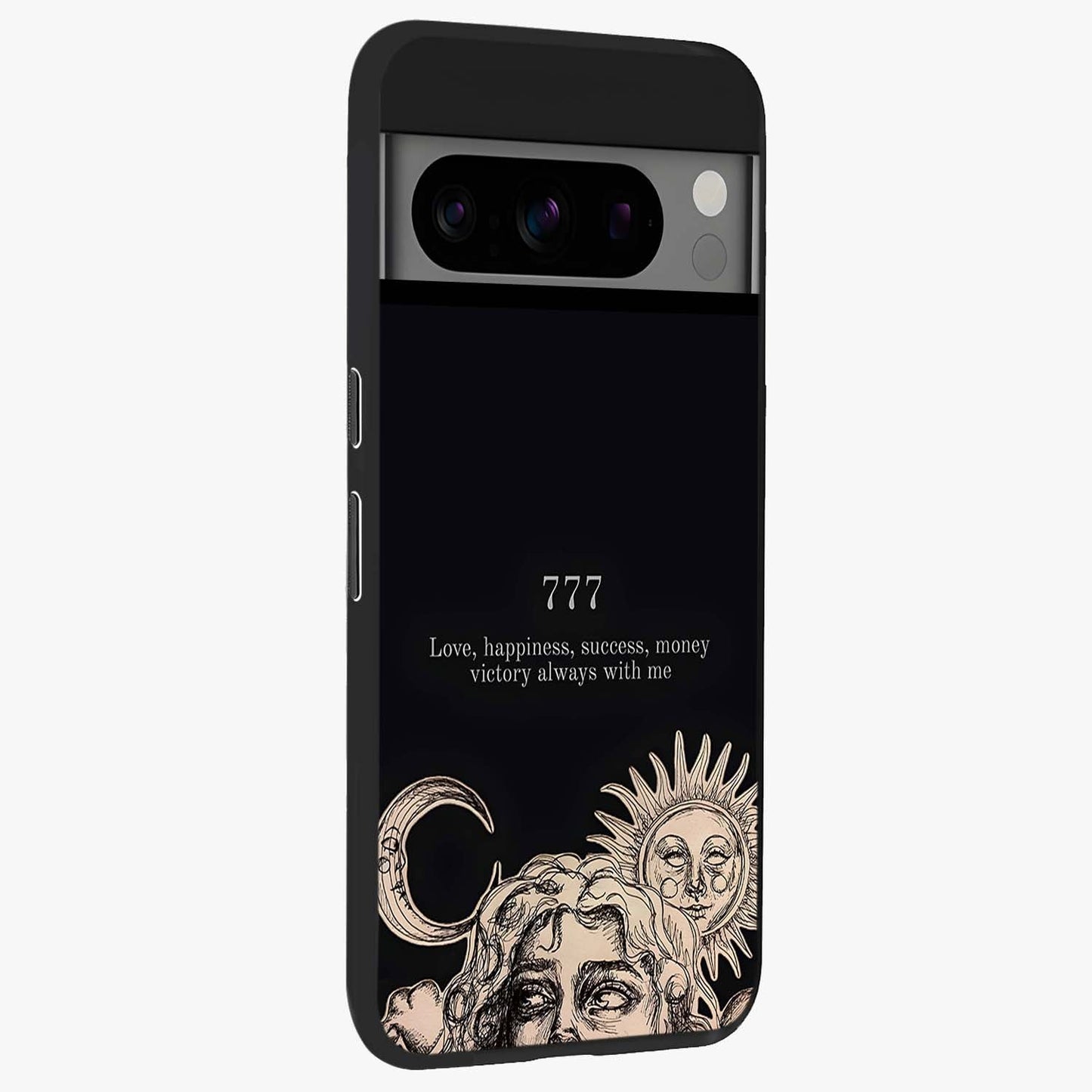 Mystic Victory Aura Glass Case upright view showcasing powerful victory themed artwork with spiritual energy vibe.