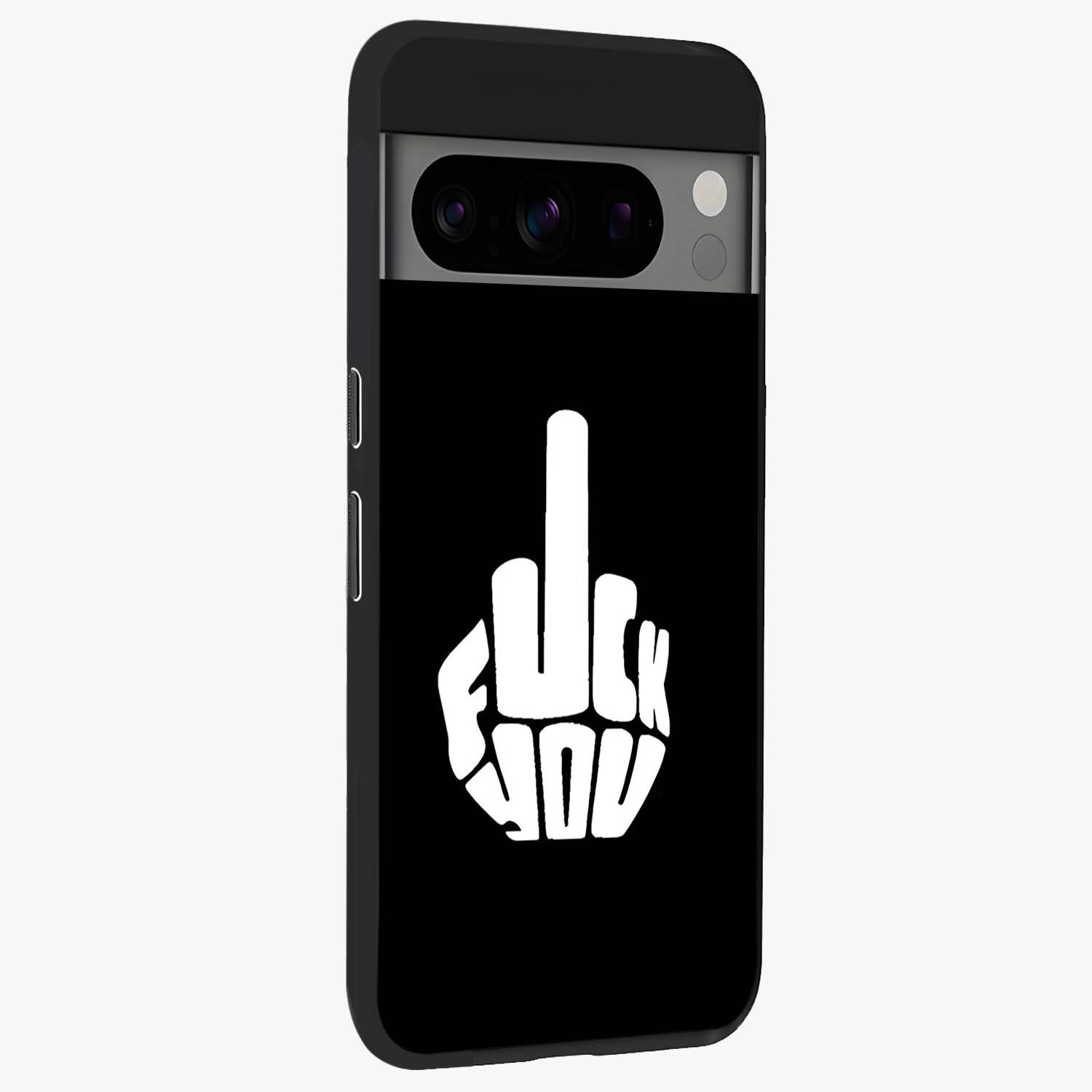 Rebel Mode On Glass Case upright view showcasing striking statement artwork with bold rebellious theme.
