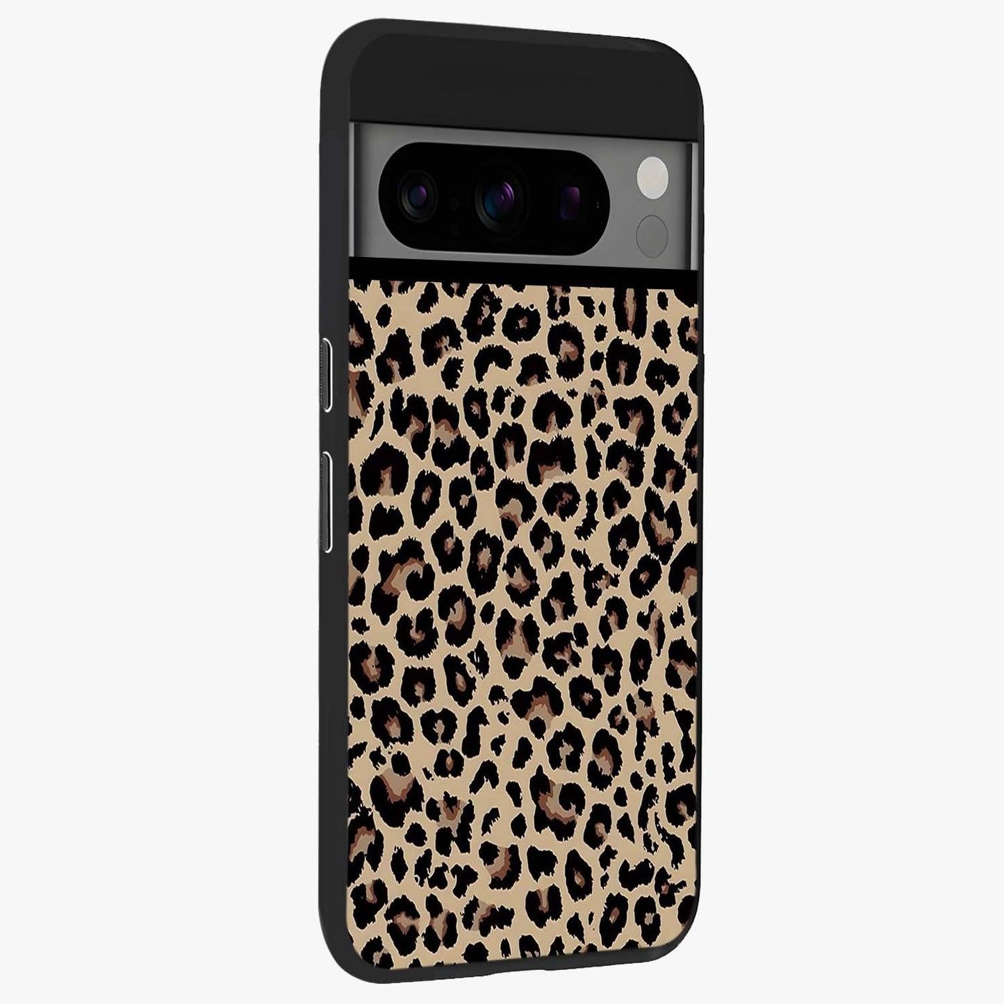 Savage Chic Pattern Glass Case upright view showcasing trendy decorative artwork with edgy fashion theme.