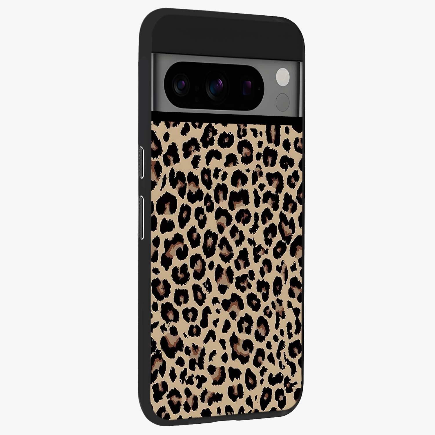 Savage Chic Pattern Glass Case upright view showcasing trendy decorative artwork with edgy fashion theme.