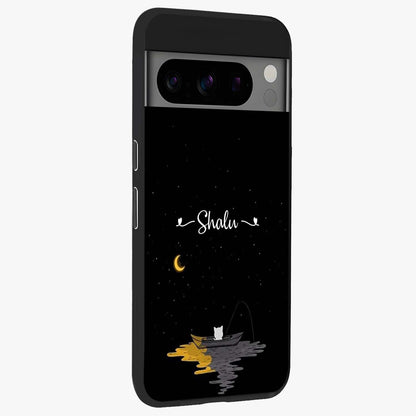 Silent Night Row Glass Case upright view showcasing tranquil night artwork with serene landscape theme.