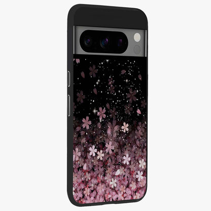 Small Starry Flowers Glass Case upright view showcasing charming floral artwork with dreamy starry theme.
