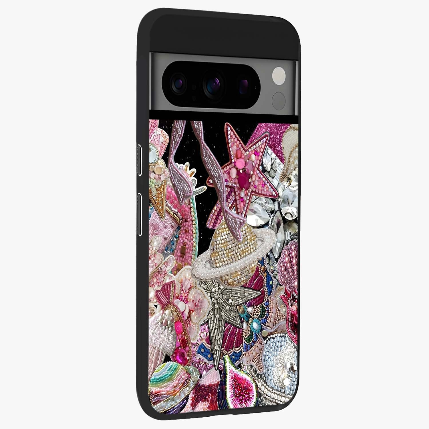 Starlit Jewel Dream Glass Case upright view showcasing radiant star inspired artwork with magical night theme.