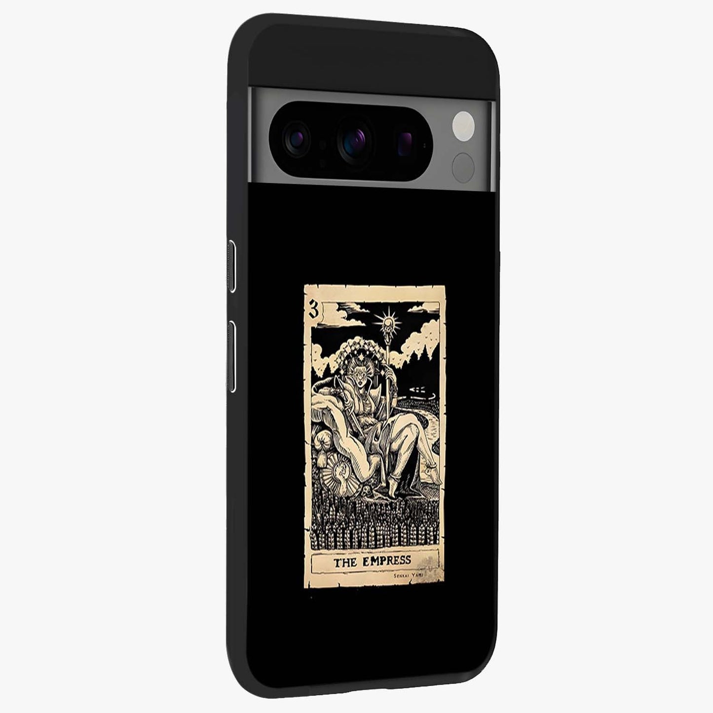 The Empress Glass Case upright view showcasing powerful empress themed artwork with luxurious artistic theme.