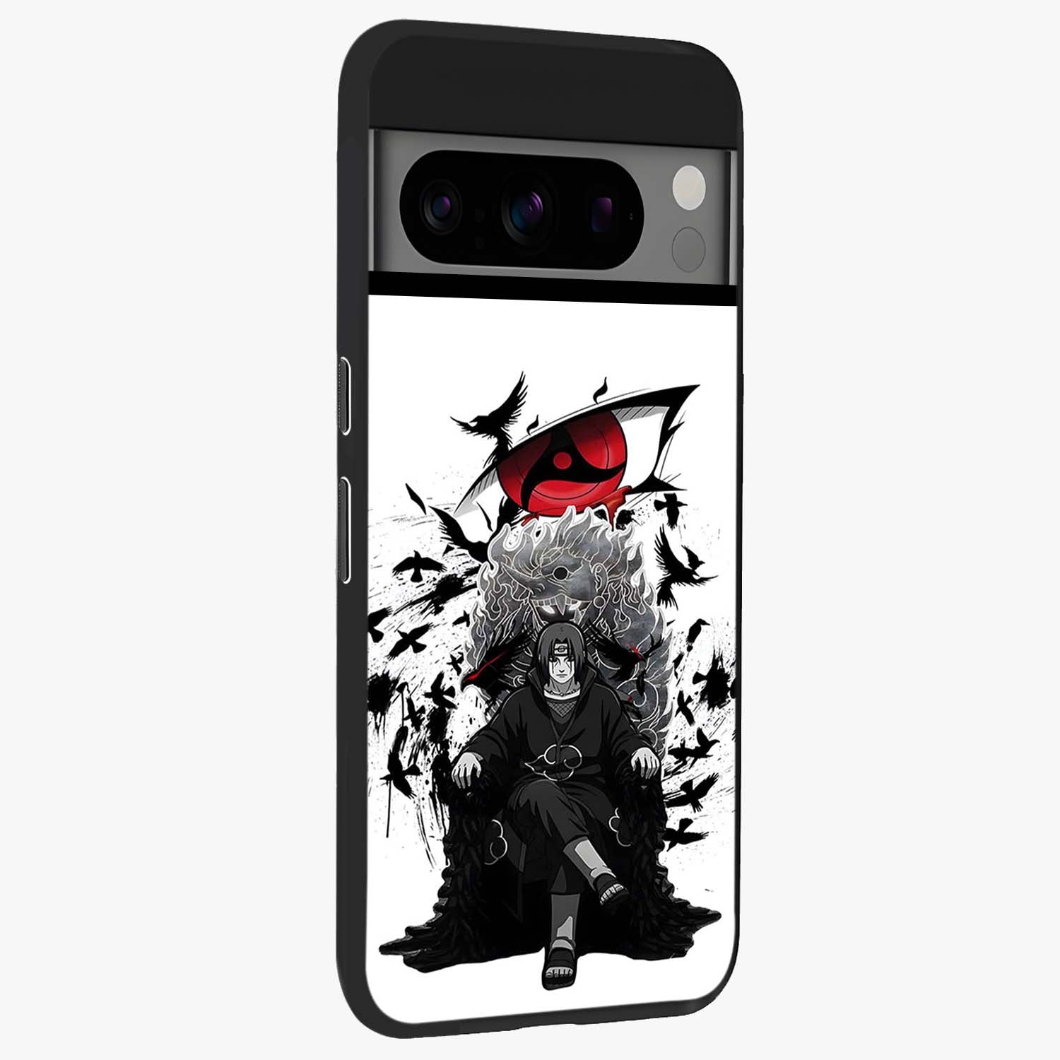 Uchiha Shadow Throne Glass Case upright view showcasing magical underwater galaxy artwork with vibrant cosmic theme.