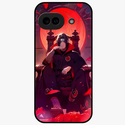 Blood Moon Sovereign Glass Case showing flat back view with mystical blood moon artwork and glossy glass finish.