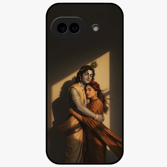 Divine Eternal Love Glass Case showing flat back view with spiritual love themed artwork and glossy glass finish.