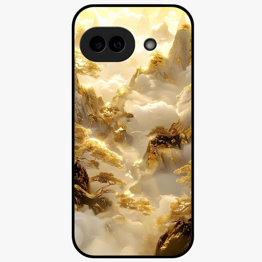Gates Of Illumination Glass Case showing flat back view with mystical illuminated gate artwork and glossy glass finish.