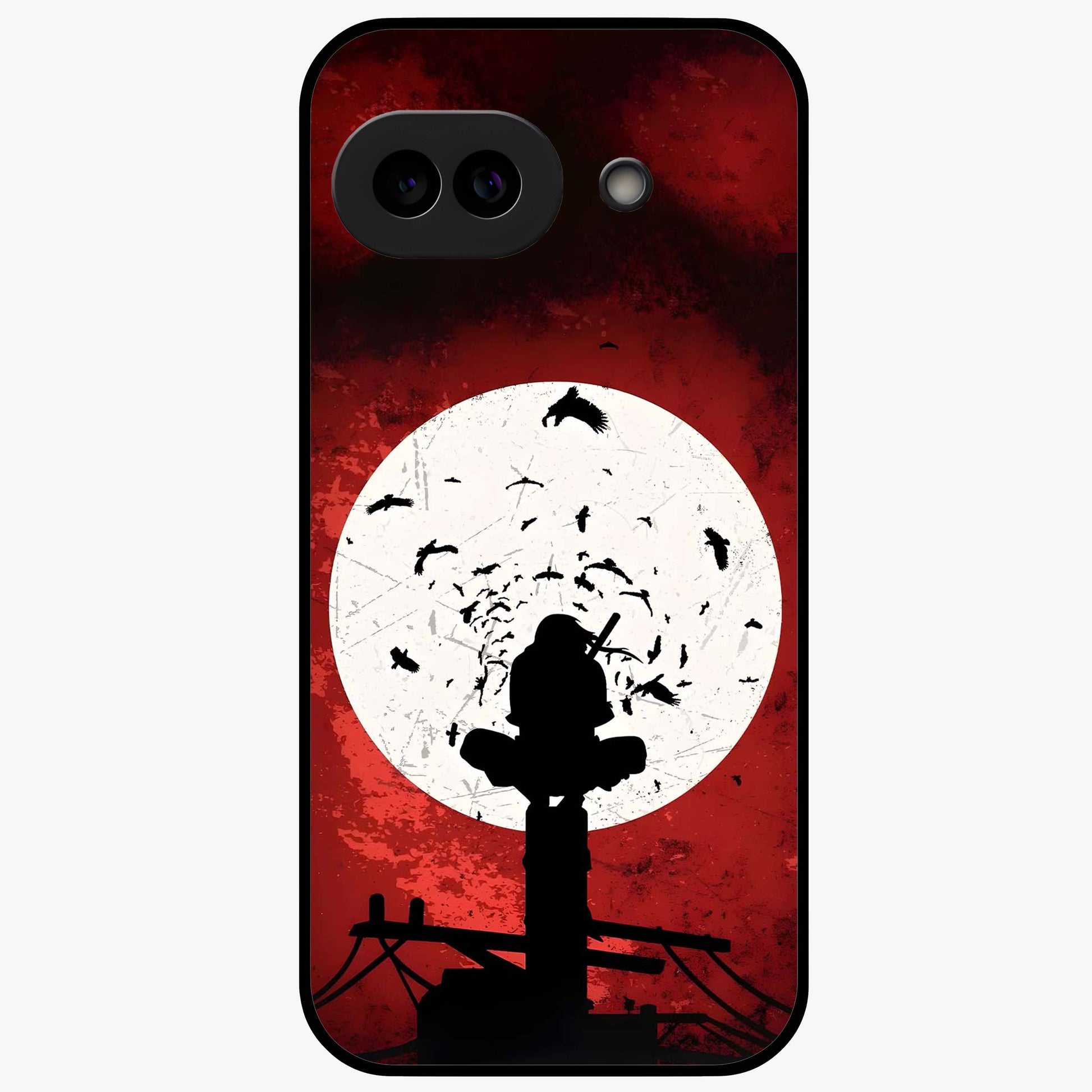 Itachi Limited Edition Naruto Anime Glass Case showing flat back view with iconic anime character artwork and glossy glass finish.