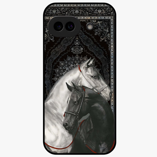 Majestic Ride Legacy Glass Case showing flat back view with powerful automotive inspired artwork and glossy glass finish.