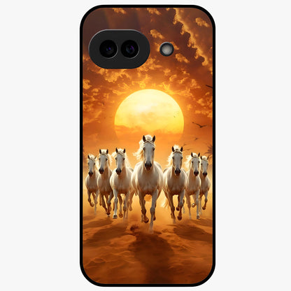 Wild Sunset Majesty Glass Case showing flat back view with majestic sunset landscape artwork and glossy glass finish.