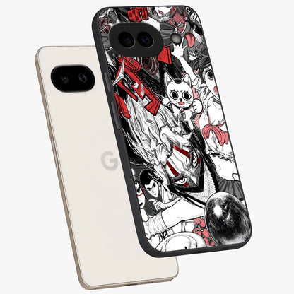 Crimson Chaos Panel Glass Case displayed in angled mockup highlighting chaotic panel style design with modern graphic theme.