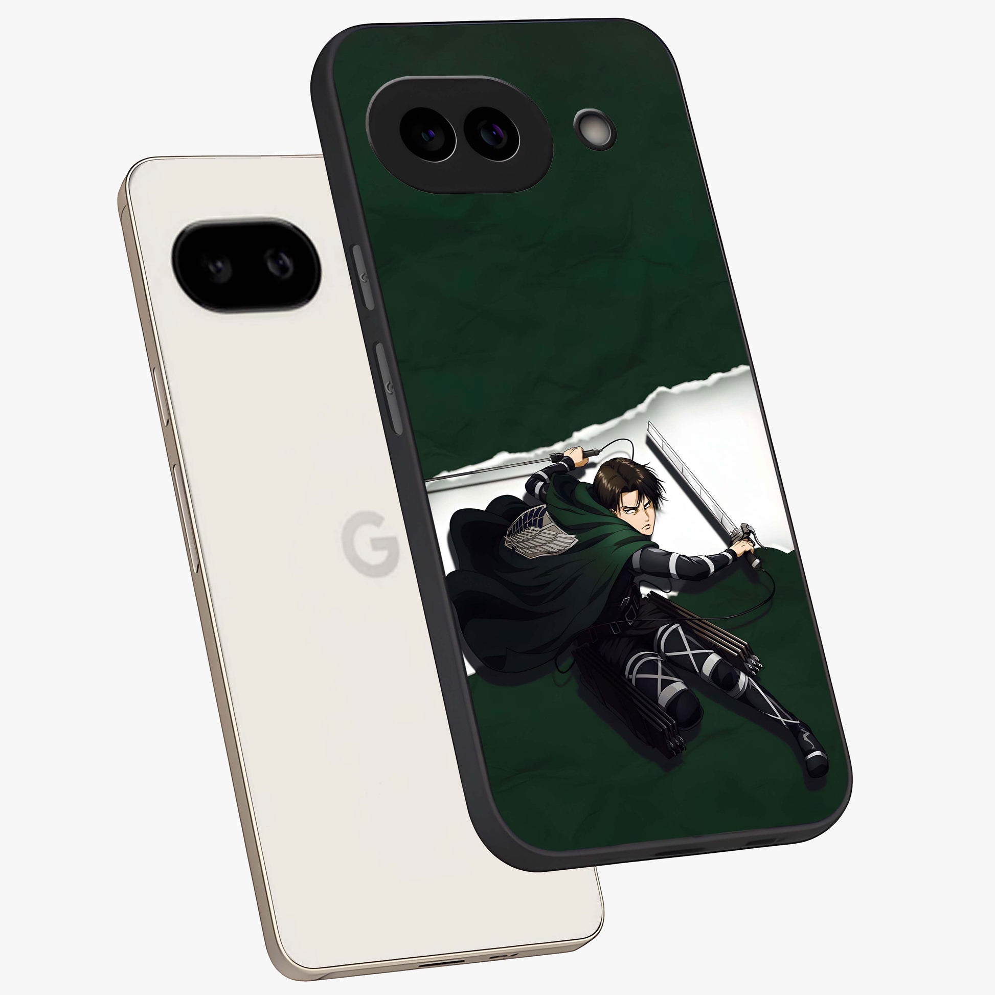 Emerald War Vanguard Glass Case displayed in angled mockup highlighting intense battle inspired design with emerald tone aesthetic.