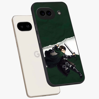Emerald War Vanguard Glass Case displayed in angled mockup highlighting intense battle inspired design with emerald tone aesthetic.