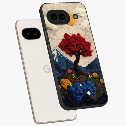 Eternal Nature Tapestry Glass Case displayed in angled mockup highlighting detailed botanical pattern with artistic aesthetic.