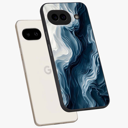 Ethereal Paper Marble Glass Case displayed in angled mockup highlighting elegant marble pattern with modern aesthetic style.