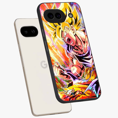 Firing Goku Glass Case displayed in angled mockup highlighting dynamic anime character design with action aesthetic.