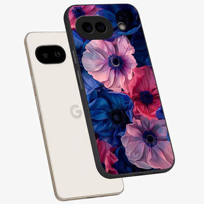 Flower Paper Art Pattern Glass Case displayed in angled mockup highlighting layered paper flower design with artistic aesthetic.