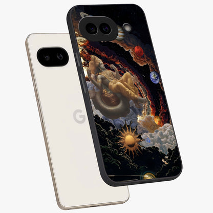 Galactic Divine God Glass Case displayed in angled mockup highlighting powerful celestial deity illustration with galactic aesthetic.