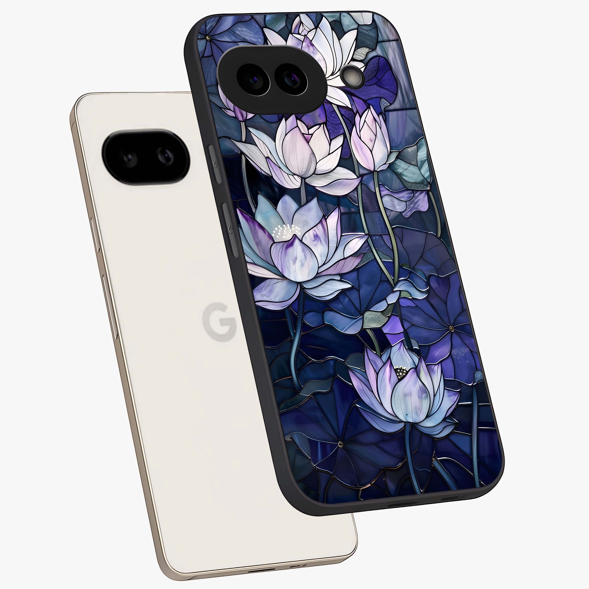 Gloss Petal Rush Glass Case displayed in angled mockup highlighting vibrant petal design with elegant floral aesthetic.