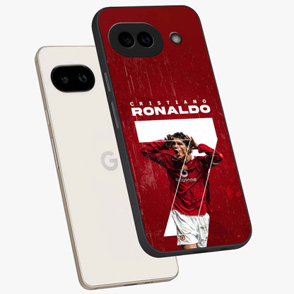 Goal Celebration Legacy Glass Case displayed in angled mockup highlighting energetic sports celebration design with bold athletic theme.