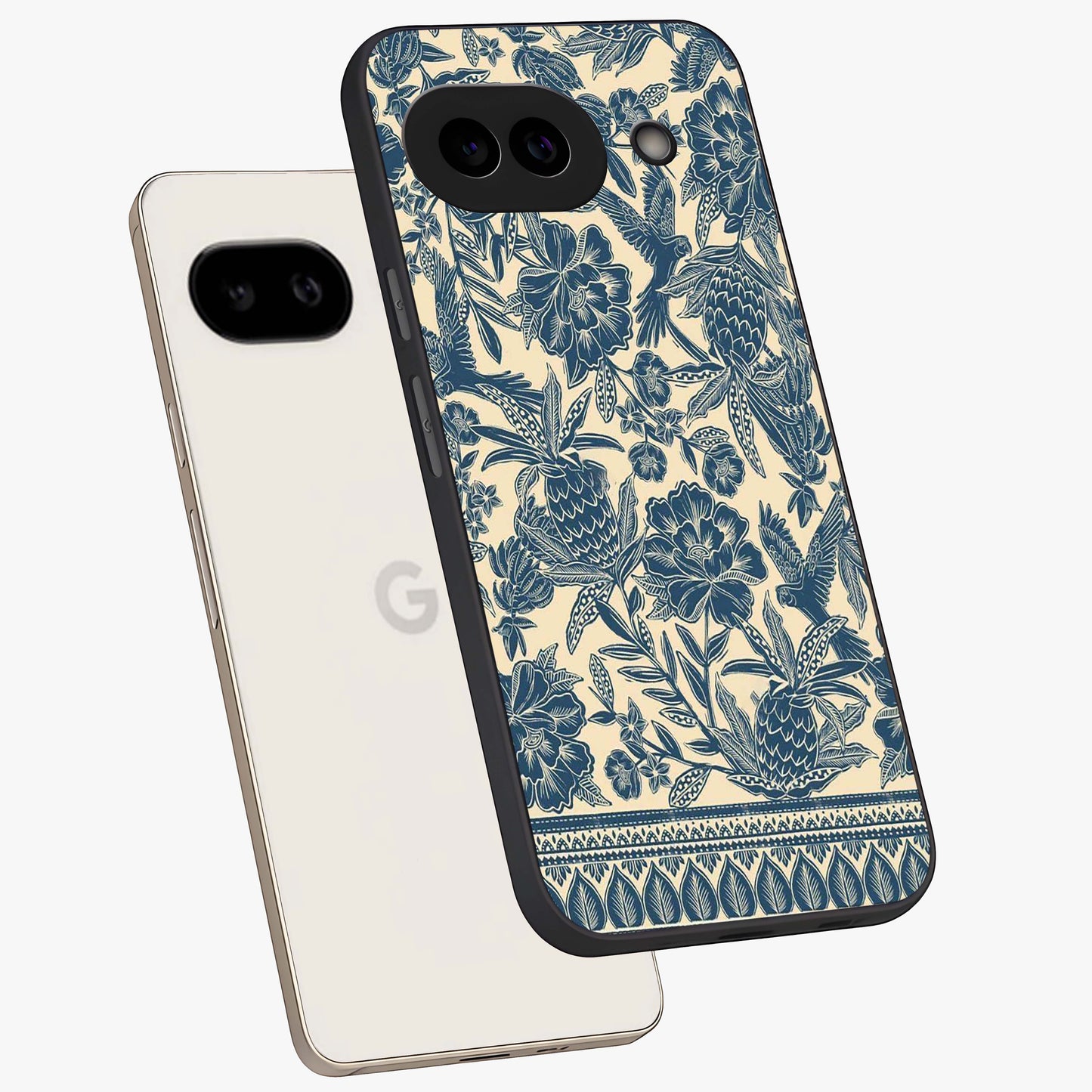 Heirloom Wild Bloom Glass Case displayed in angled mockup highlighting botanical bloom design with classic aesthetic style.