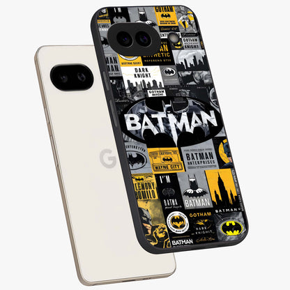 Knight Gotham Rise Glass Case displayed in angled mockup highlighting powerful knight silhouette design with dramatic aesthetic.